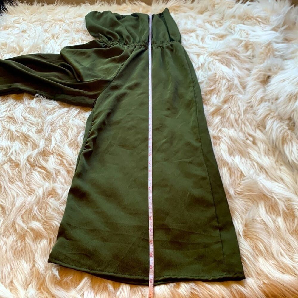 Urban Outfitters Army Green Crop Jumpsuit Wide Leg Strapless Womens Size XS - Picture 6 of 9